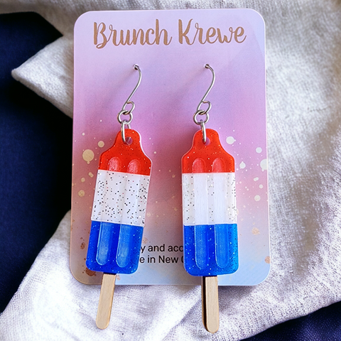 Red, White, and Blue Bomb Pop Earrings