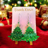 Glittery Christmas Tree Earrings