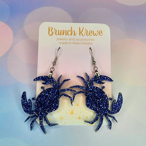 Blue Crab Earrings