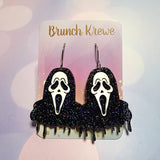 Glittery Ghostface "Call Me" Earrings