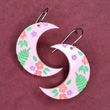 Floral Moon Earrings