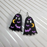 Black Batty Ghost Earrings