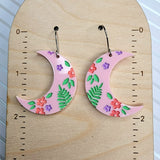 Floral Moon Earrings