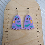 Purple Batty Ghost Earrings