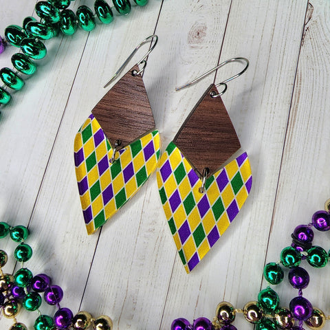 Mardi Gras Diamond Earrings