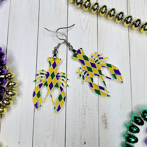 Mardi Gras Crawfish Earrings