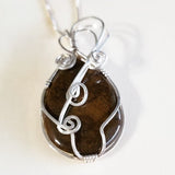 Bronzite and Sterling Silver Pendant on an 18" Sterling Silver Chain