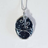 Black Obsidian and Sterling Silver Pendant on an 18" Sterling Silver Chain