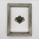 Blue Rainbow Jewel Beetle with Swarovski Crystals