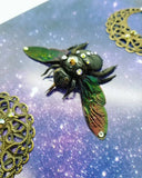 Black Tropical Carpenter Bee with Swarovski Crystals